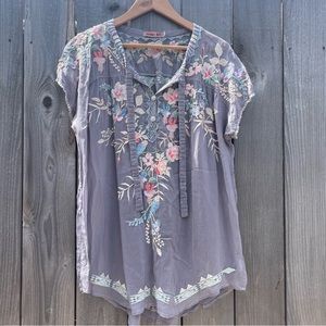Johnny Was Embroidered Tunic Top